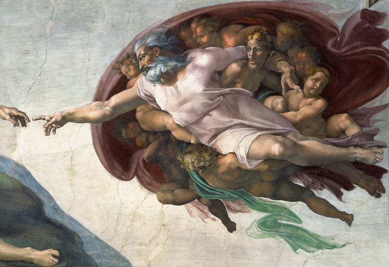 Michelangelo Sistine Chapel Hand Of God The Creation Of Adam By