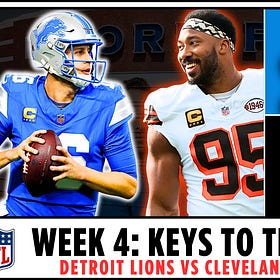 NFL Week 4: Offensive Keys To The Game Lions vs. Browns