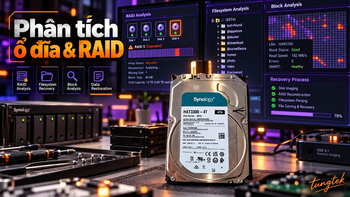 Phân tích ổ đĩa RAID filesystem và block