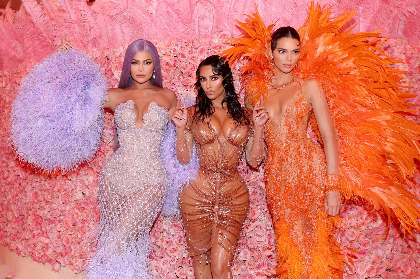 Kylie Jenner, Kim Kardashian West, and Kendall Jenner attend the 2019 Met Gala Celebrating Camp: Notes on Fashion on May 6, 2019, at the Metropolitan Museum of Art in New York City.