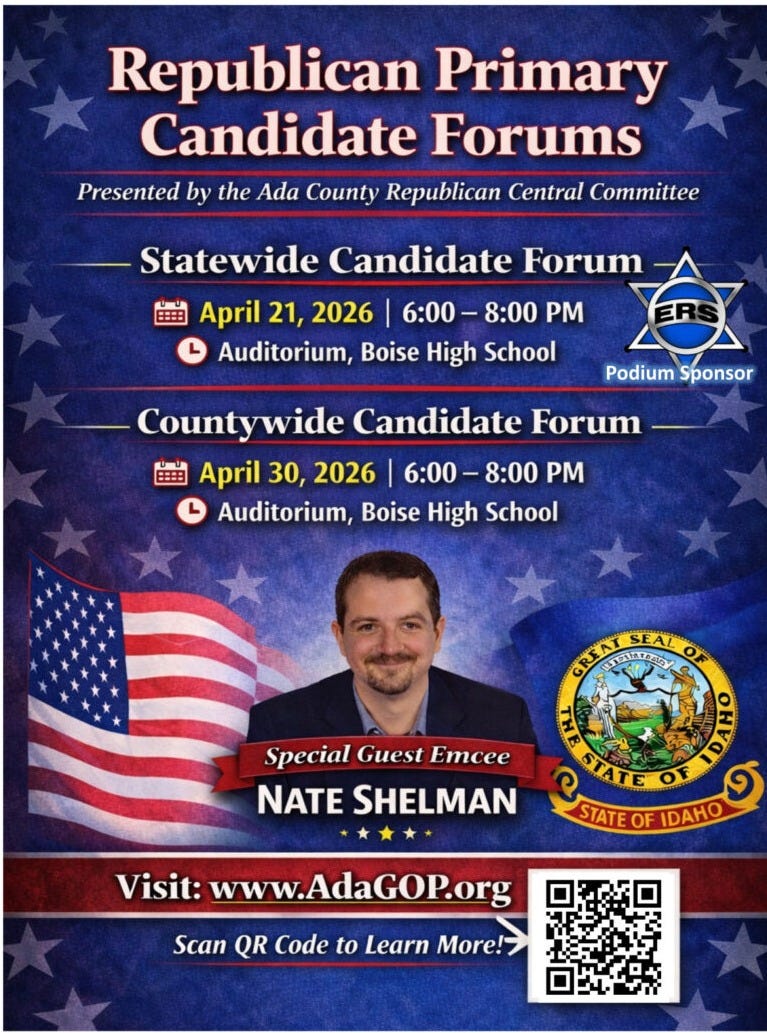 Idaho Politics - Republican Primary Candidate Forums.