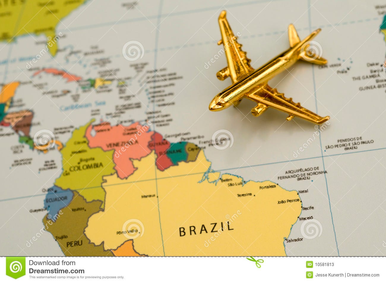 Plane Traveling to South America