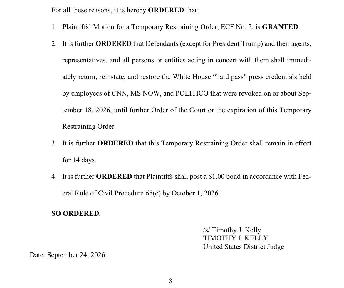 Big News: White House Defies Order to Restore Press Access, Vance Outed as Anonymous Source, 8 Sailors Attempted to Take Their Own Lives