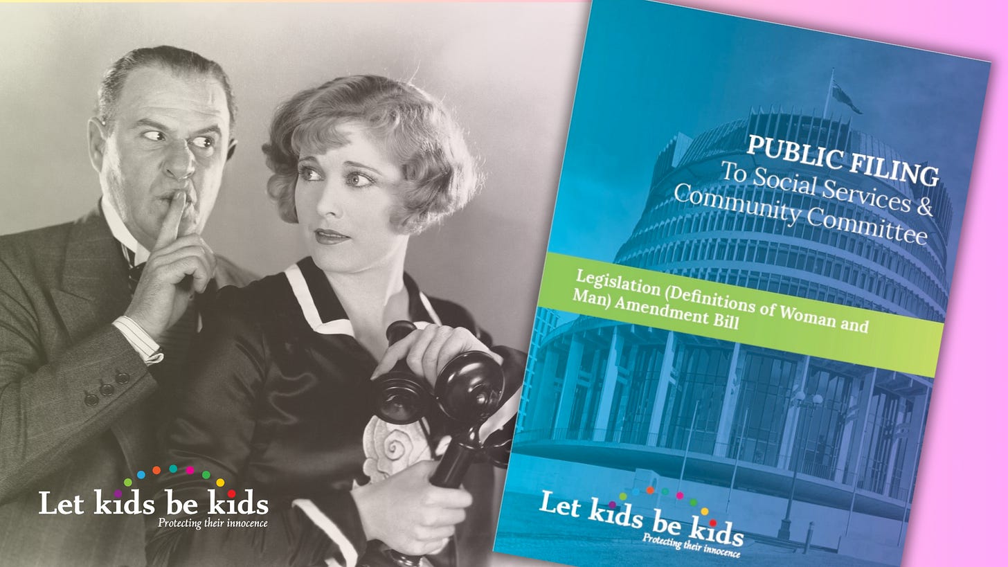 Let Kids Be Kids has their say on the Legislation (Definition of a woman and man) amendment bill