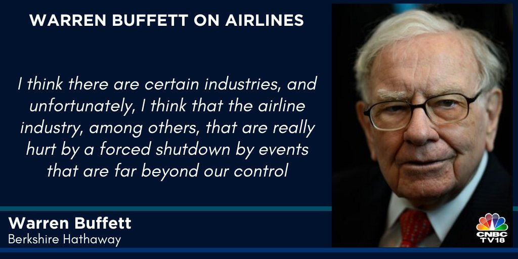 CNBC-TV18 on X: "Warren Buffett says he sold his entire stake in airlines  https://t.co/bxkM1DPUoS" / X