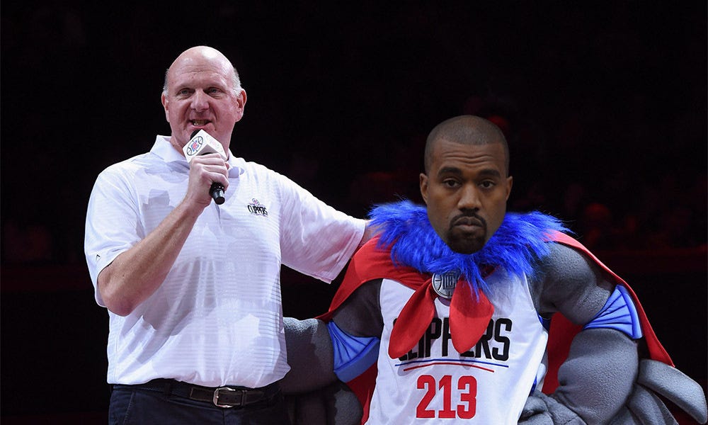 kanye west invited for los angeles clippers mascot 2016 images kanye west invited for los angeles clippers mascot 2016 images