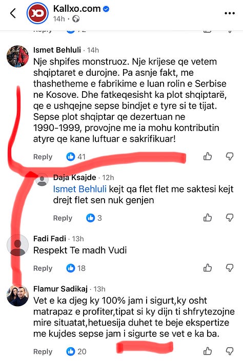 1] Komentet në postimin e Kallxo.com