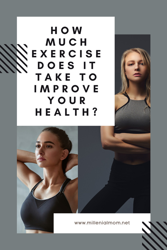 Picture of two women exercising with text that reads, How Much Exercise Does It Take to Improve Your Health?