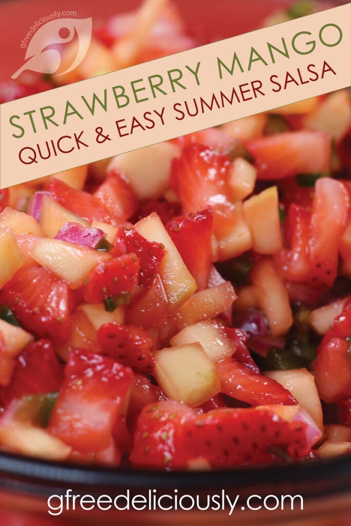Strawberry Mango Summer Salsa Pinterest graphic