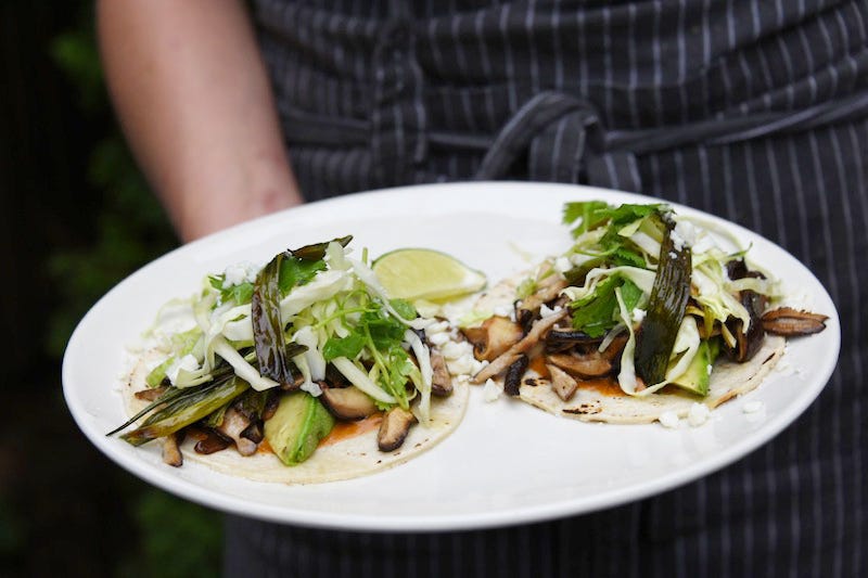 Shiitake Tacos with Chipotle Sauce, Cook the Vineyard