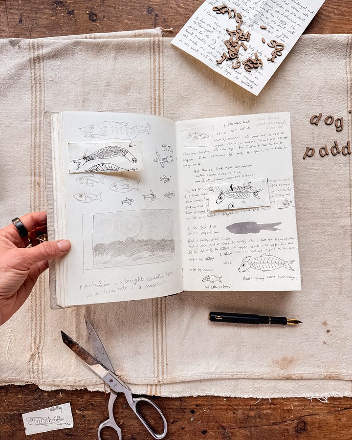 Leather and copper bound hand stitched journal