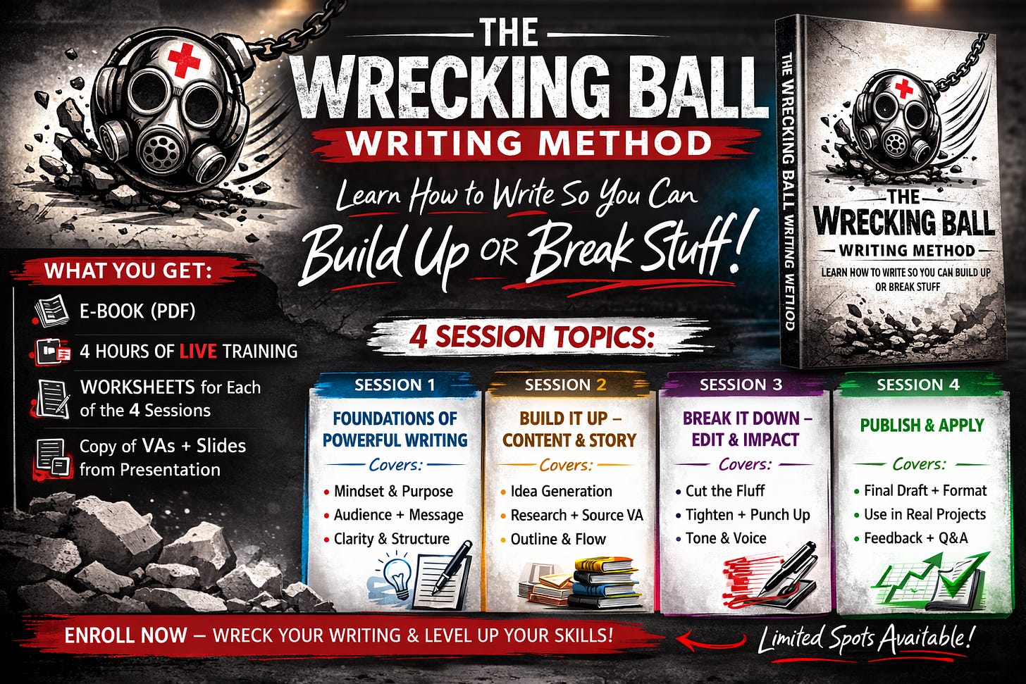Join JD and Wrecking Ball Writing Course on Saturday