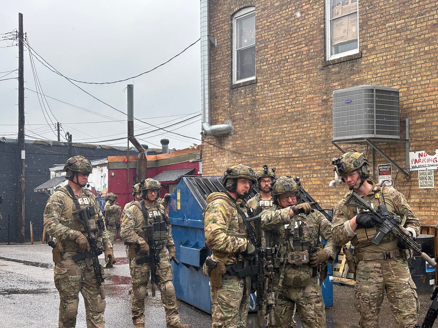 FBI officers wearing full military kit FBI officers wearing full military kit