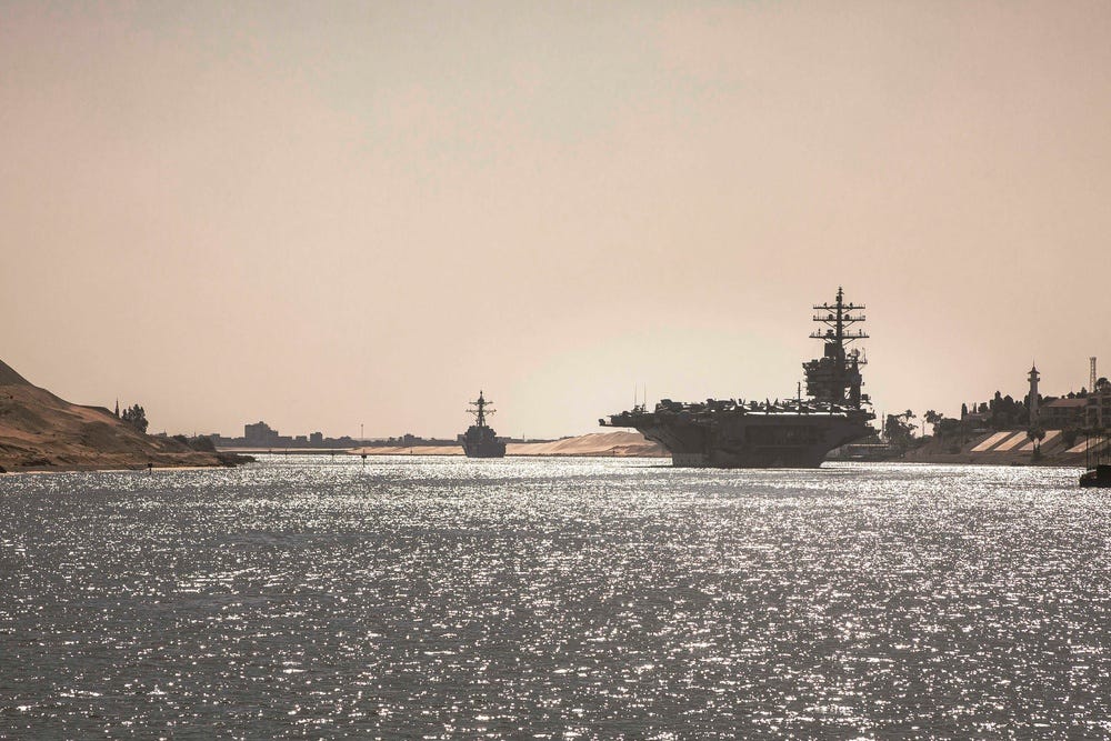 The Dwight D. Eisenhower Strike Group transits the Suez Canal The Dwight D. Eisenhower Strike Group transits the Suez Canal