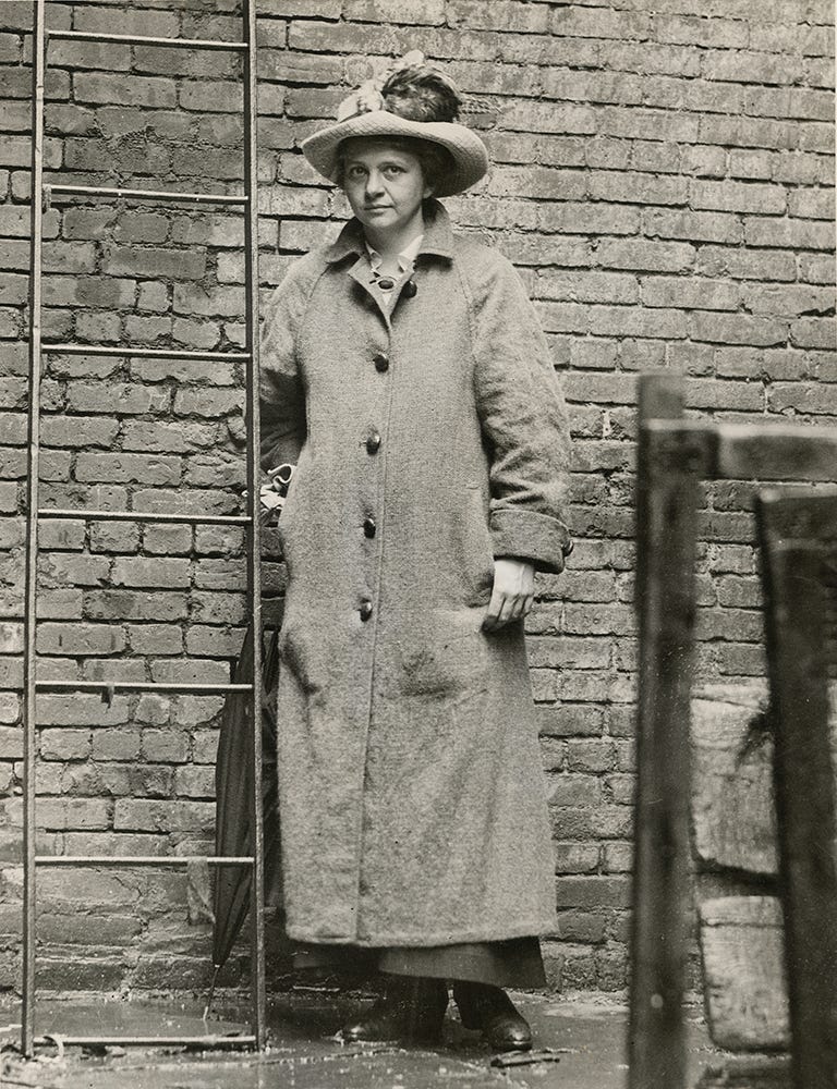 Frances Perkins at a factory