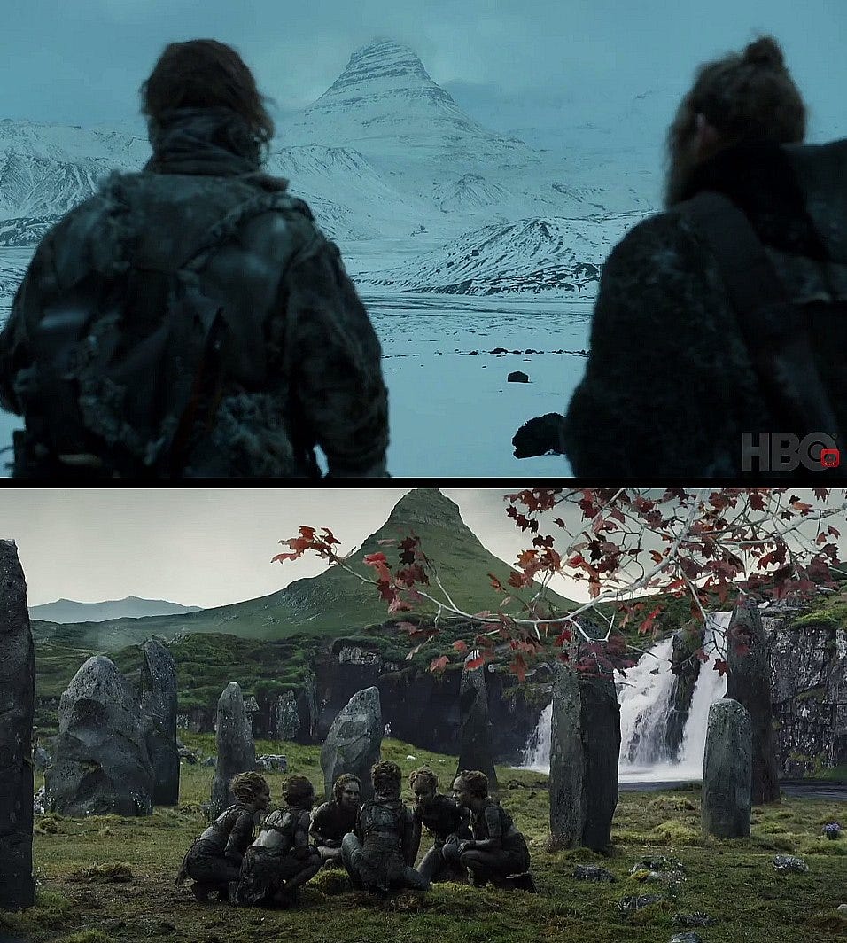 Jeśli wygląda znajomo, to dlatego, iż jest to szczyt Kirkjufell na Islandii. Jeśli wygląda znajomo, to dlatego, iż jest to szczyt Kirkjufell na Islandii.