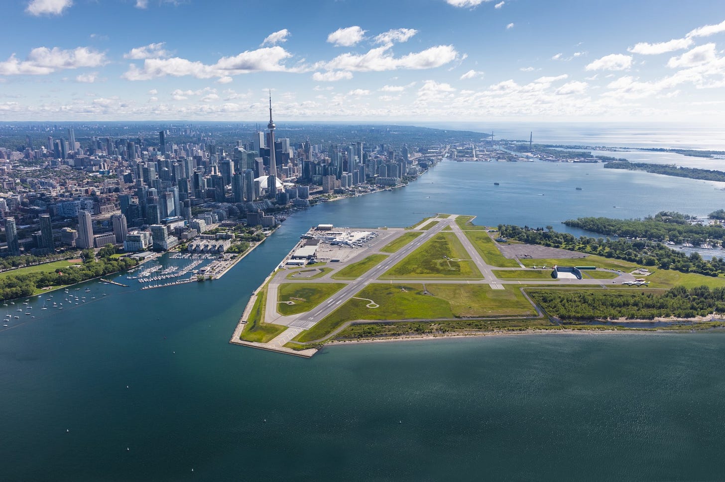 An aerial photo of Billy Bishop Island Airport An aerial photo of Billy Bishop Island Airport