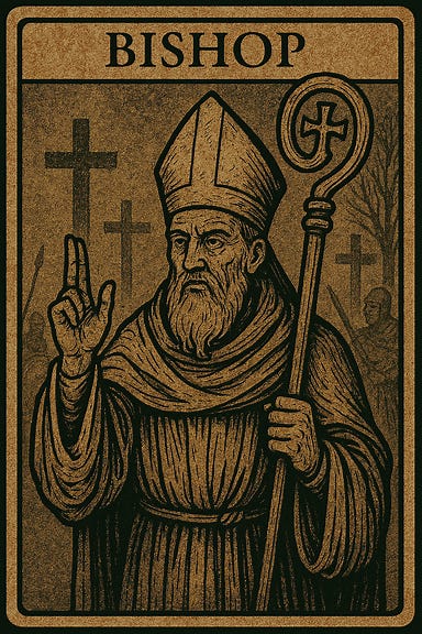 the Bishop tarokka card from Curse of Strahd