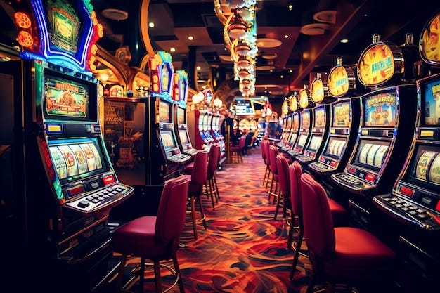 Les machines à sous aux enjeux élevés Le frisson du jeu au casino 03623 01  | Image Premium générée à base d'IA