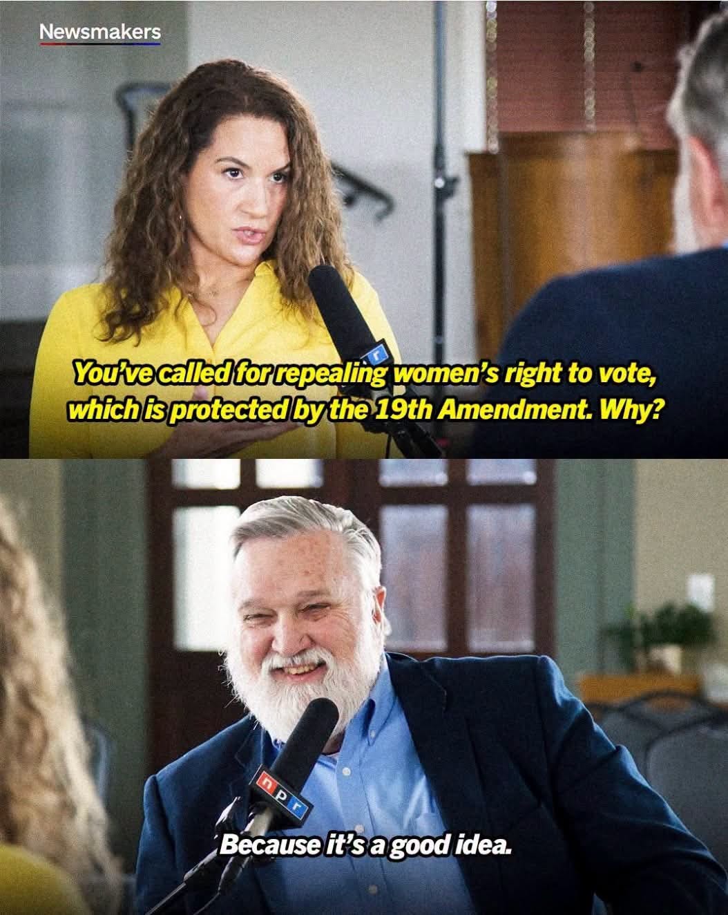doug wilson claims taking away the women's vote is a good idea
