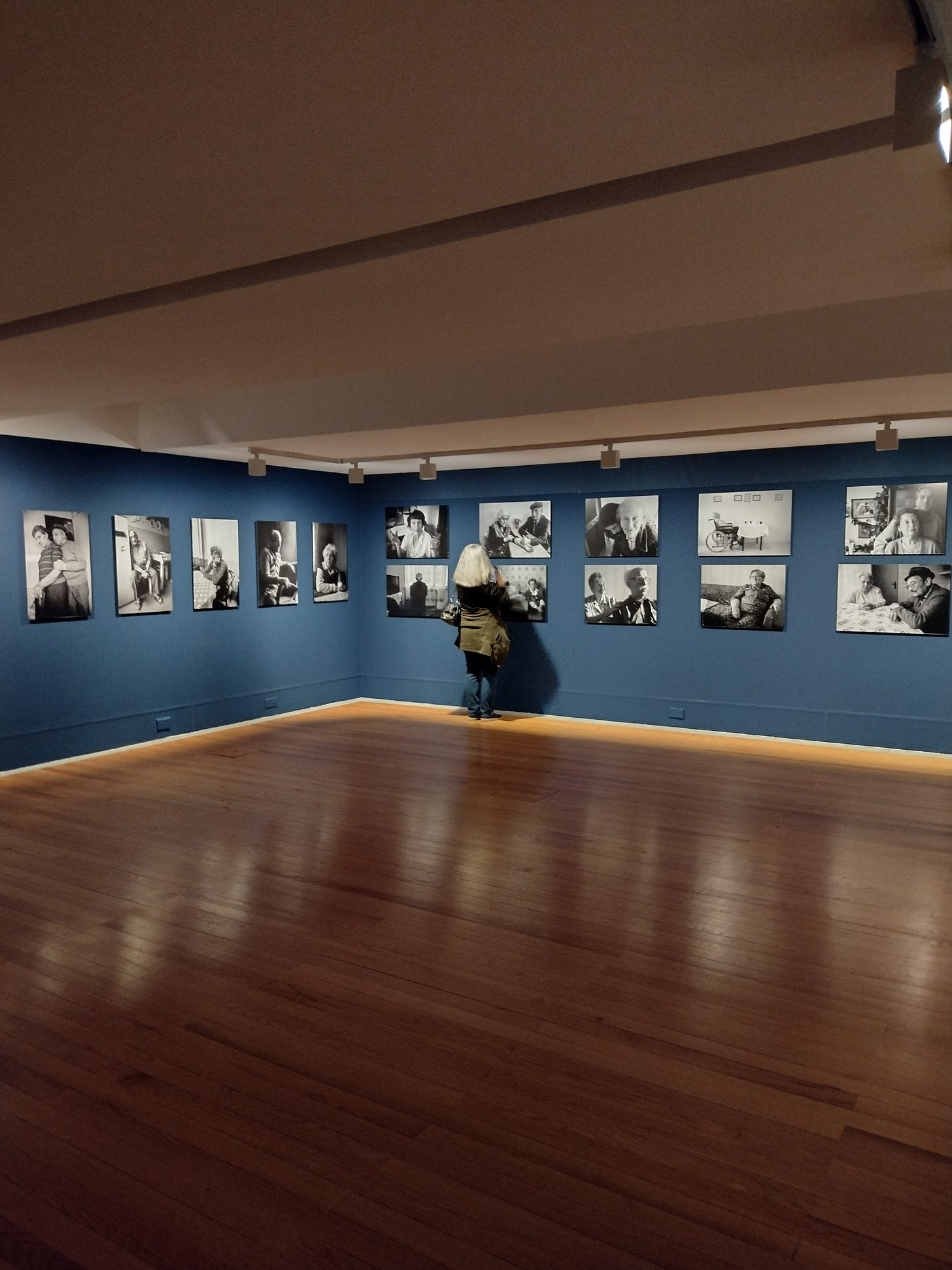 Woman looking at photo gallery