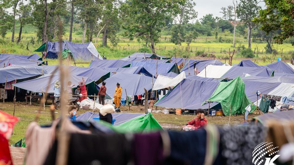 Cambodia refugee camp in Banteay Meanchey province, on 28 July, 2025