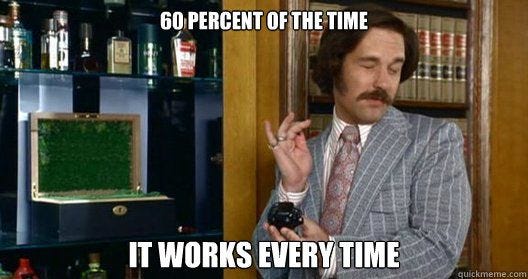60 percent of the time it works every time
