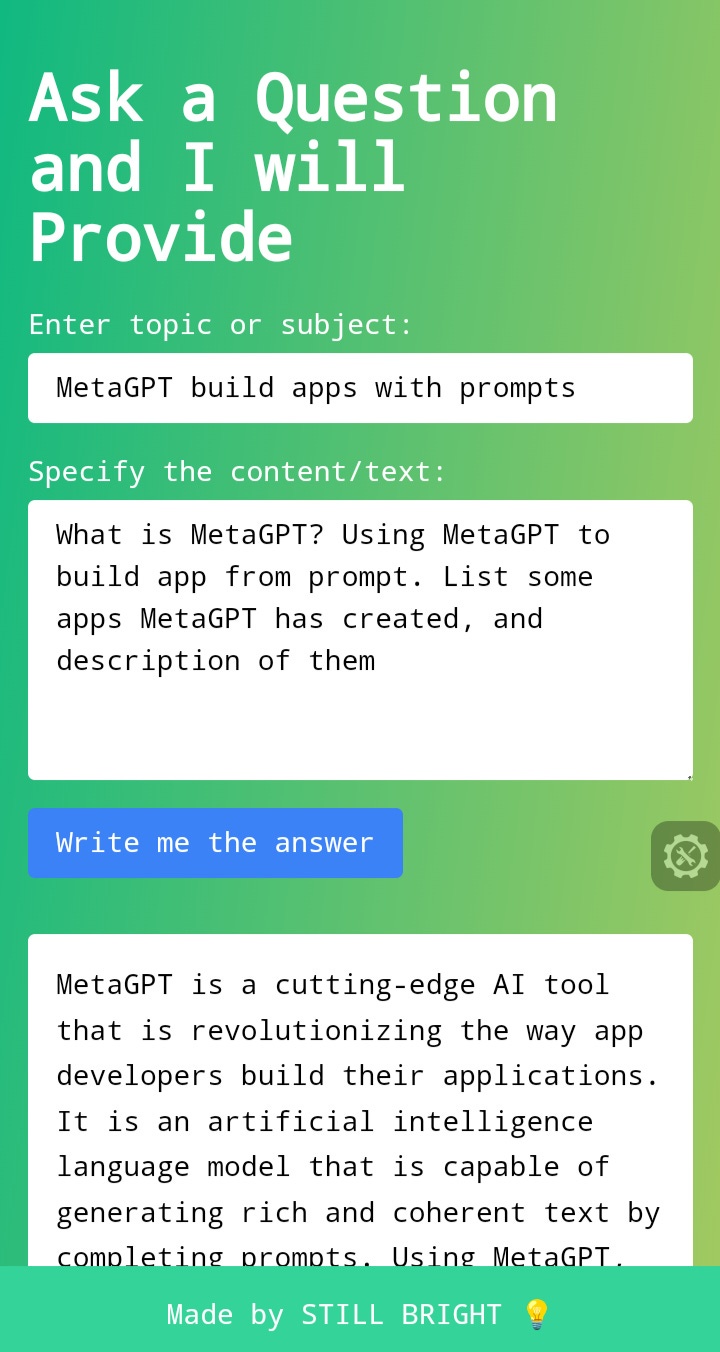 Left is "TermGuide" which I wasn't clear on my description so it didn't work properly. But one the right "Ask a Question" works better then I thought it would.