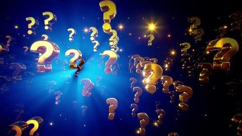 Golden Question Mark Symbols Floating Background Animation