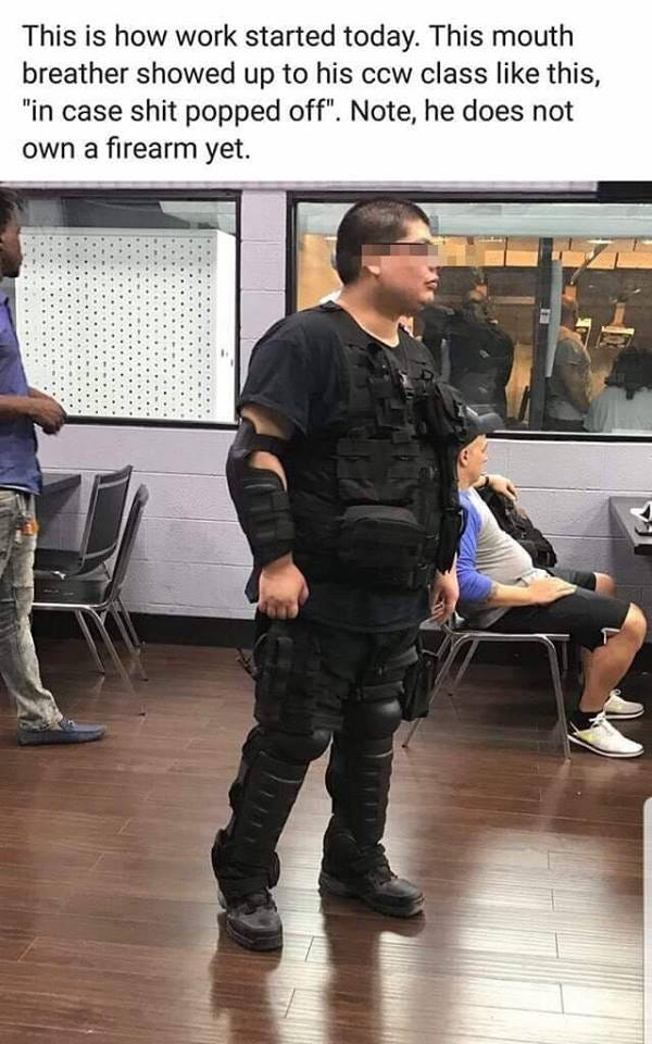 Dude showed up to a concealed carry class like this... : r/mallninjashit