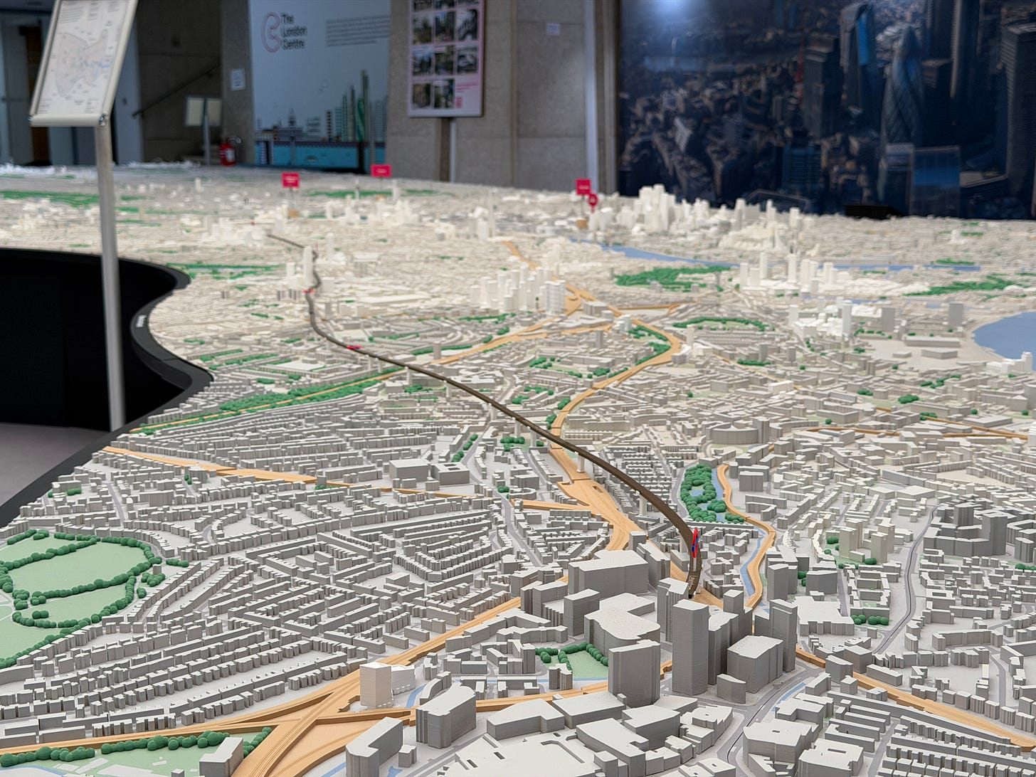 Photo showing Bakerloo extension route. Photo showing Bakerloo extension route.