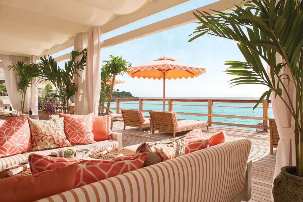 The white-washed cliffside architecture of La Samanna, Belmond, Saint Martin