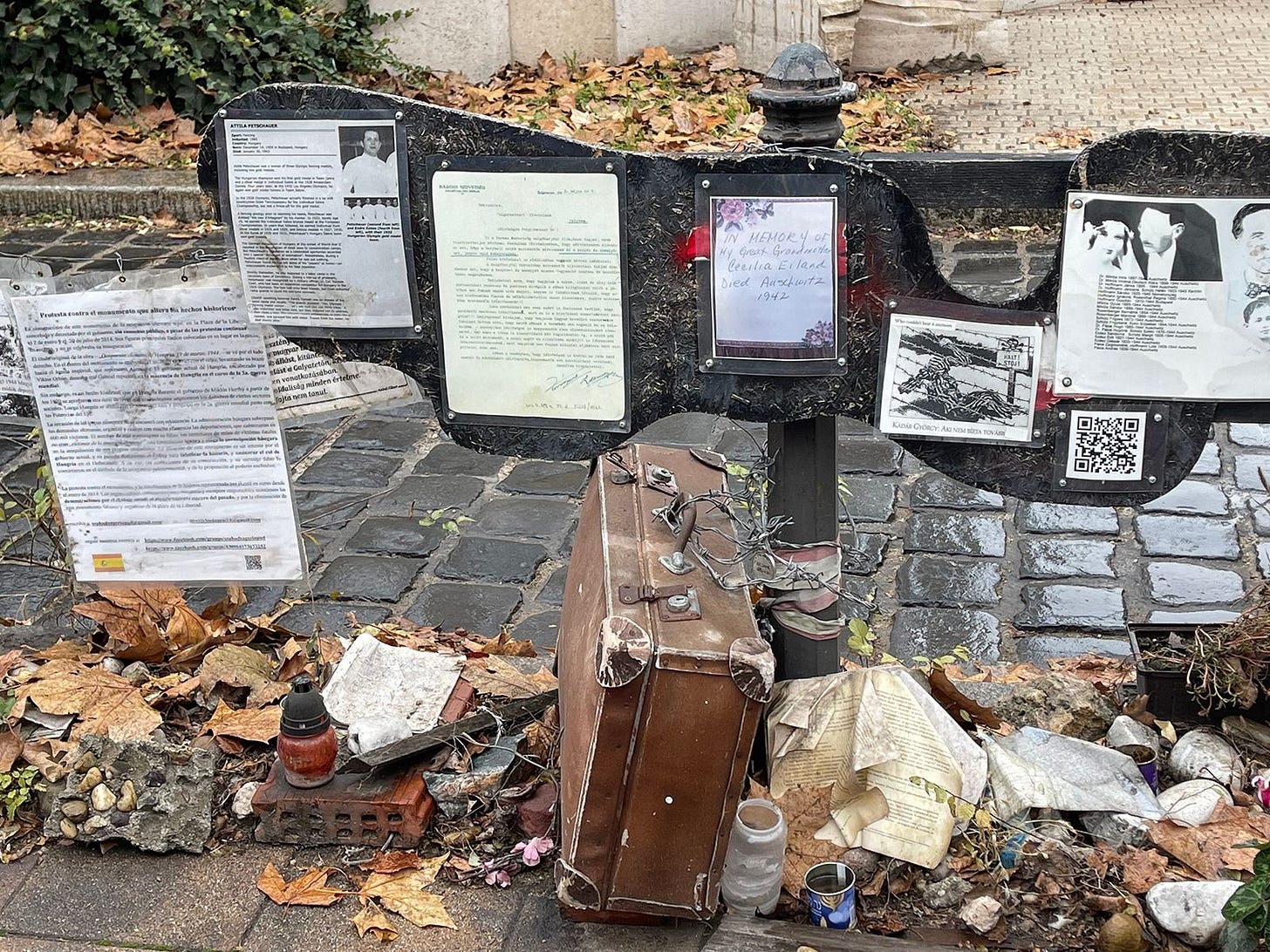 Memorial to commemorate the 70th anniversary of the deportation of Hungary's Jews. Budapest, Freedom Square. (Photo by Vivian Bercovici) Memorial to commemorate the 70th anniversary of the deportation of Hungary's Jews. Budapest, Freedom Square. (Photo by Vivian Bercovici)