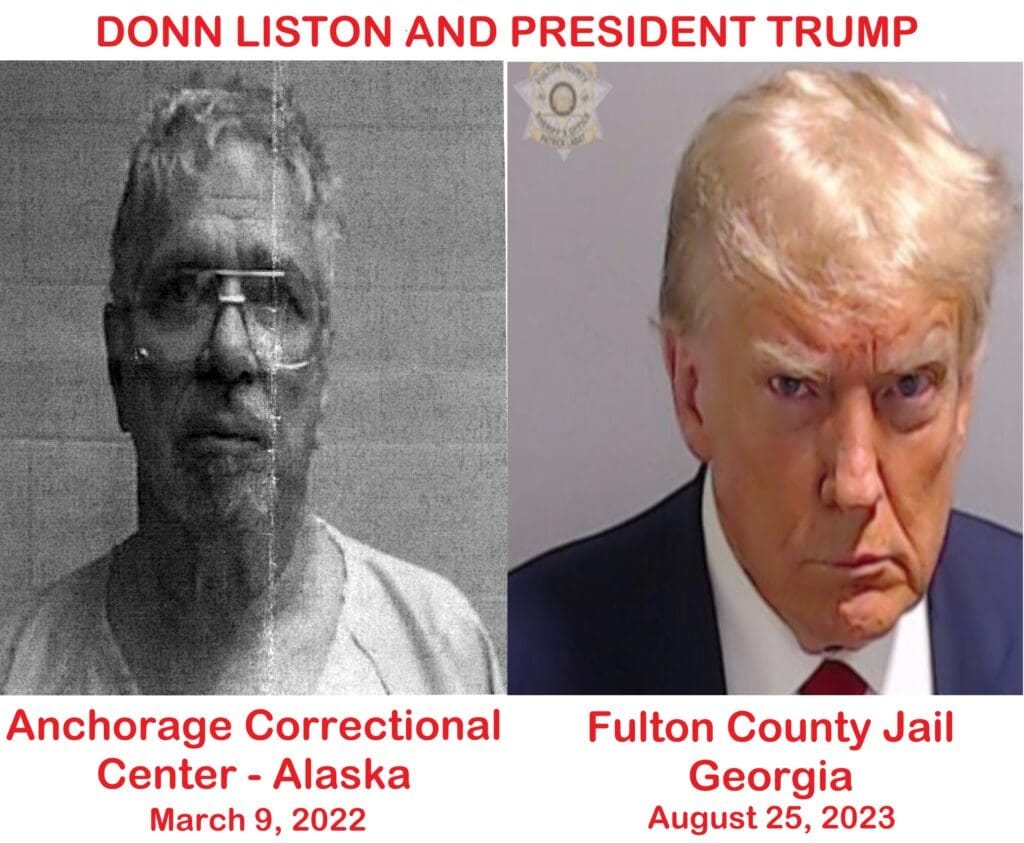 Mugshots of Donn Liston and Donald Trump.