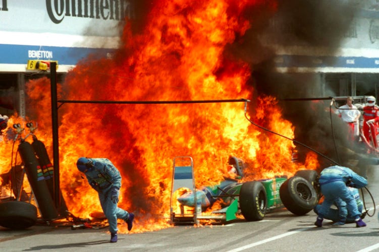 Famous Fires in Sport - Jos Verstappen 1994 German Grand Prix • Fireology