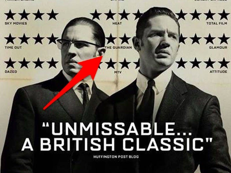 "Legend" poster hides negative review in an ad - Business Insider