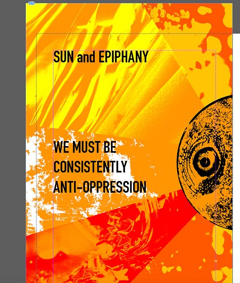 Pictures of different stages of zine production