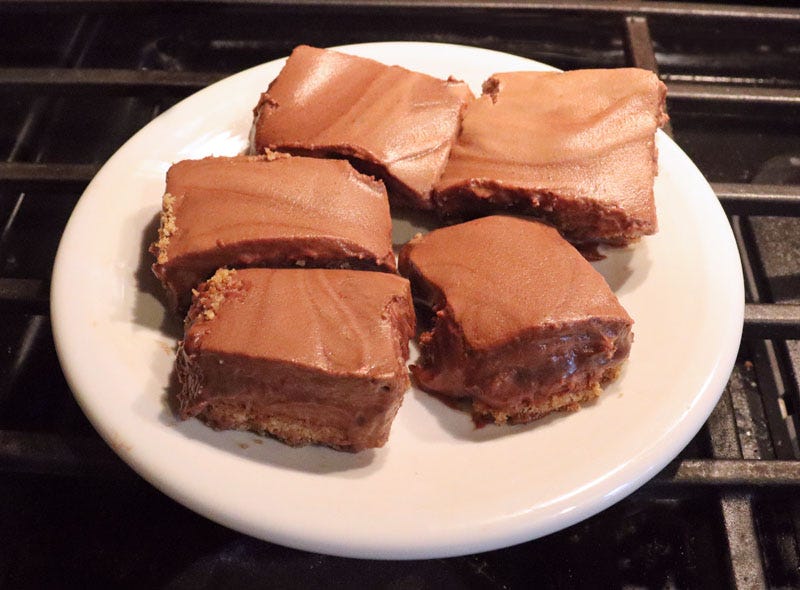 Hershey Torte pieces on white plate