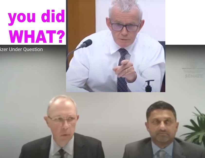 Pfizer Australia executives admit importing a separate batch of covid mRNA jabs for company employees, not tested by the TGA