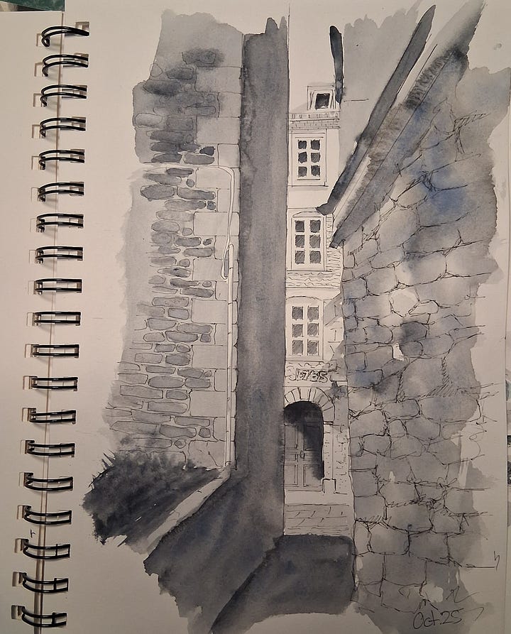 Sketchbook pages from Dinan.
