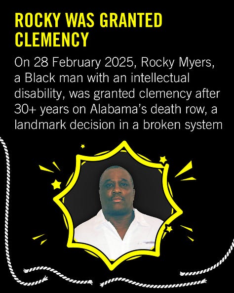 Fewer countries still execute, more than two thirds of the world's countries have abolished the death penalty, Rocky Myer's granted clemency in Alabama. We must end the death penalty for good.