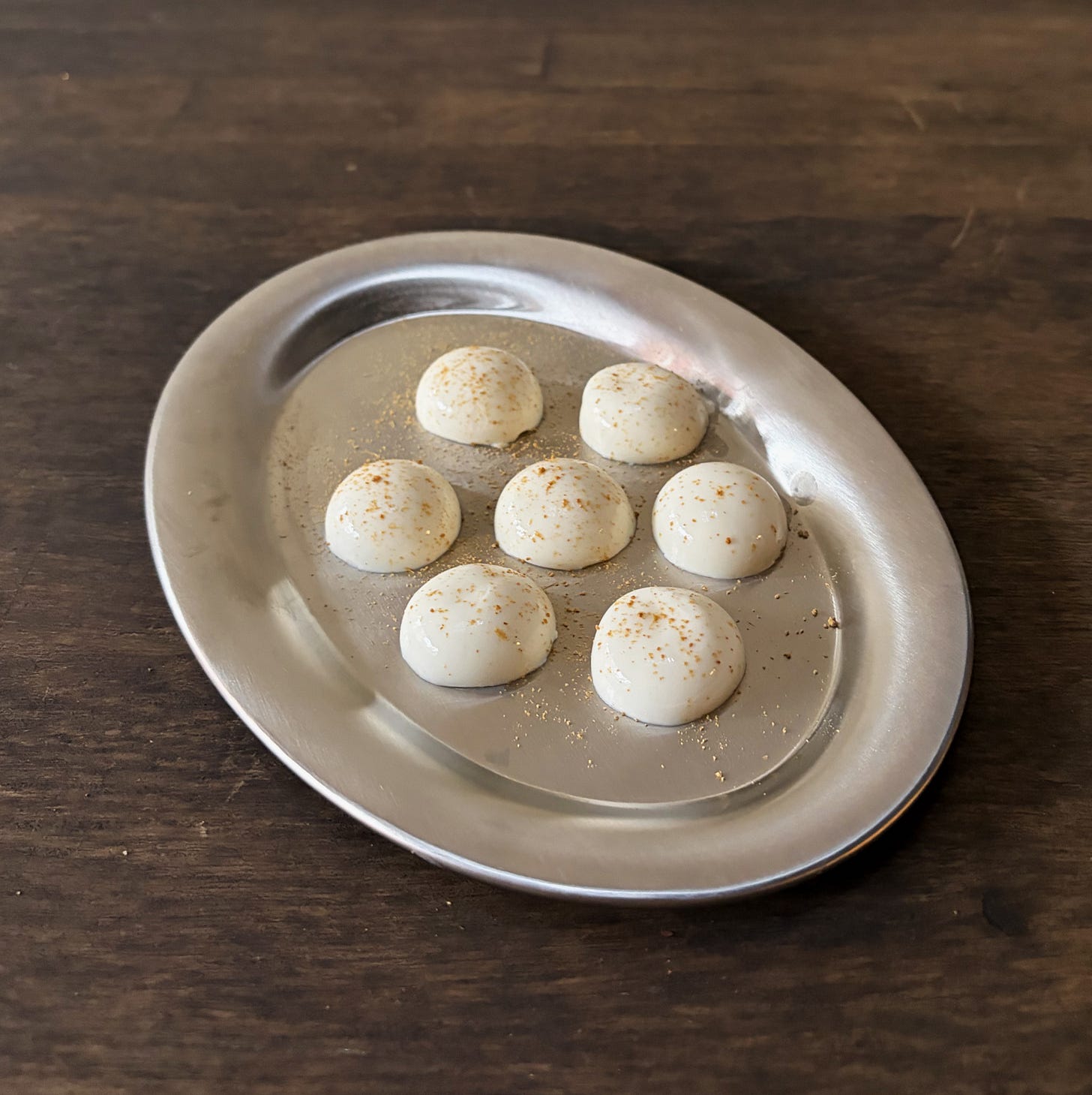 A platter of treat-sized Puppy Love Yogurt Panna Cotta
