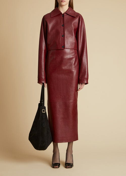 Sue Jacket in Oxblood Leather