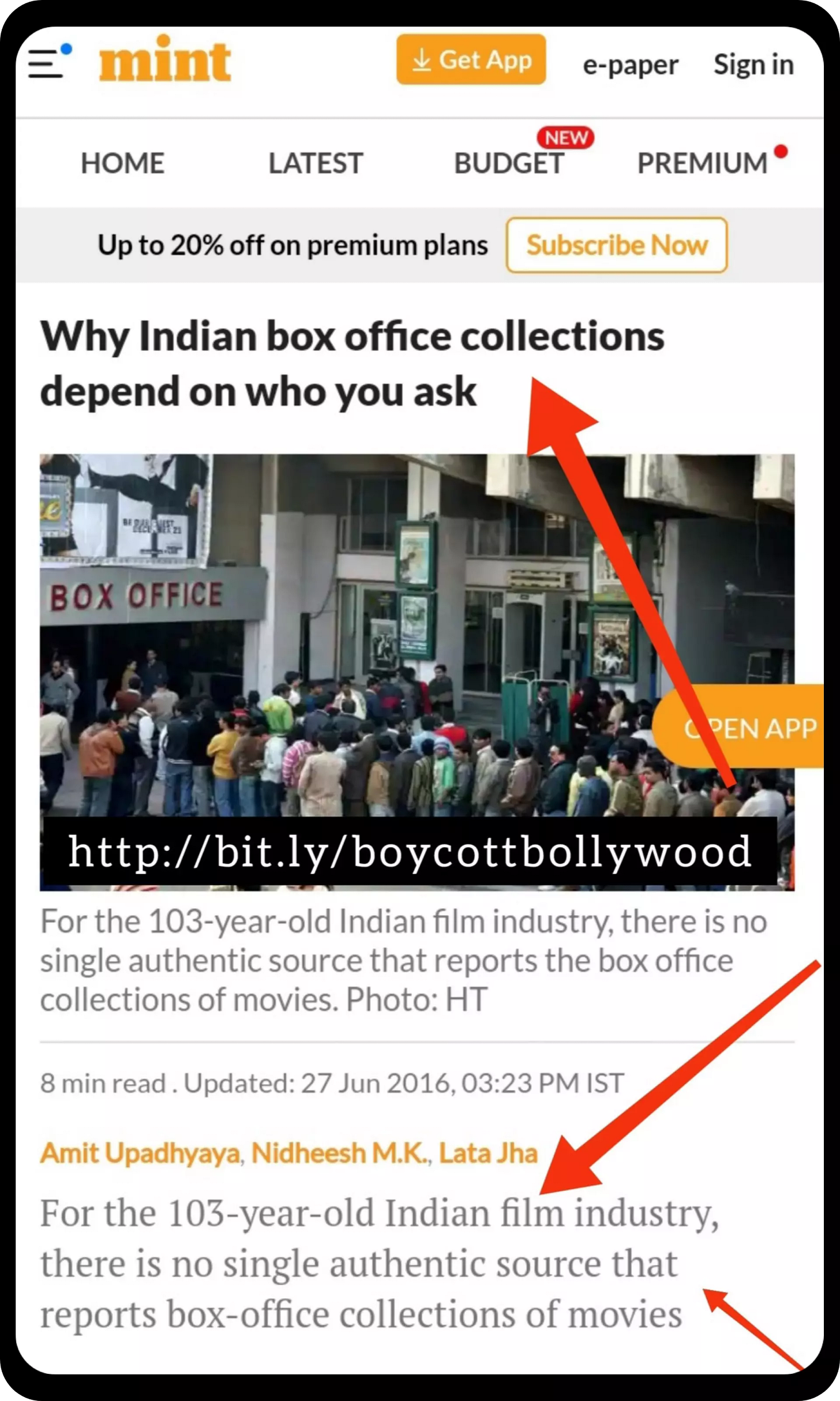 Report on the Indian box office collections of Bollywood movies