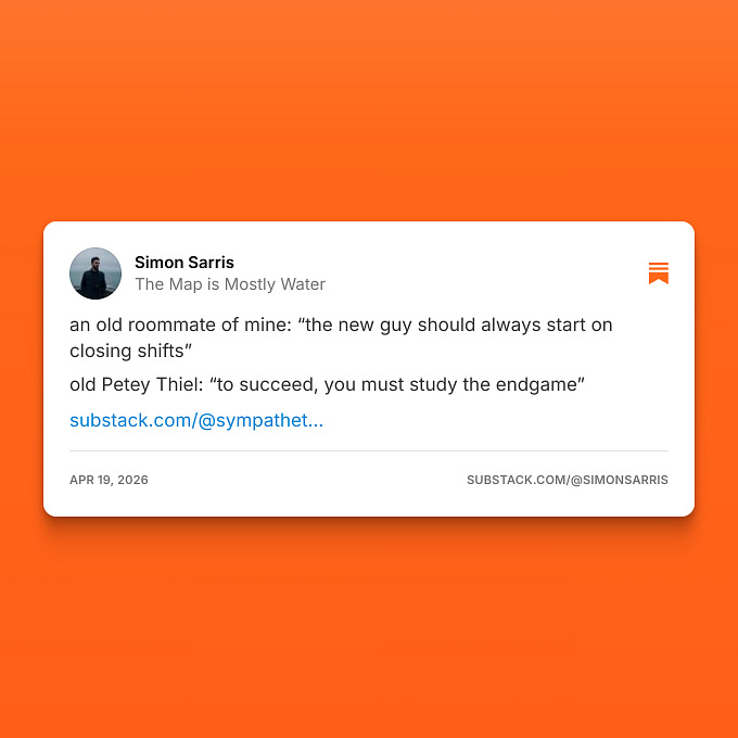 Simon Sarris (@simonsarris): "an old roommate of mine: “the new guy ...