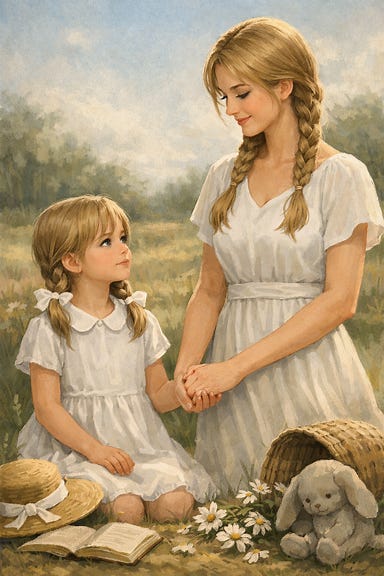 Child and adult version holding hands Child and adult version holding hands