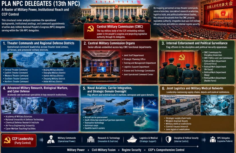 Inside the Chinese Communist Party Central Military Commission Block: Mapping the 13th National People’s Congress Active-Duty Military Delegation