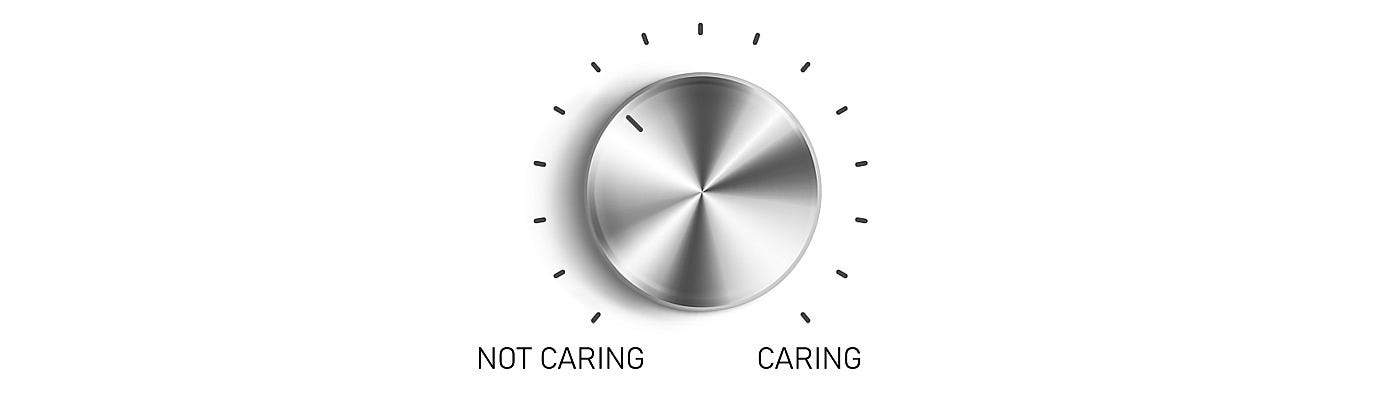 A knob allowing to control the caring/not caring ratio A knob allowing to control the caring/not caring ratio