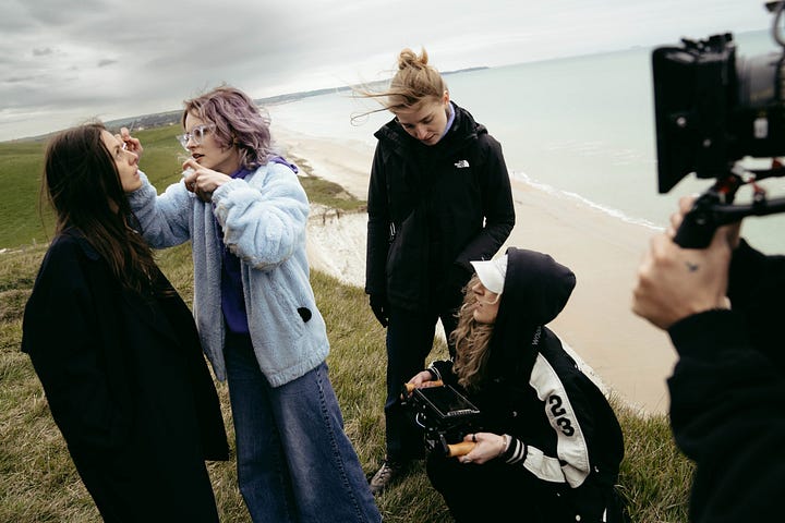 A behind-the-scenes look at our filming day on a cliff in France, with the crew working against the backdrop of an endless sea, rugged terrain, and dynamic weather. Mind of Thoughts Short Film Shoot.