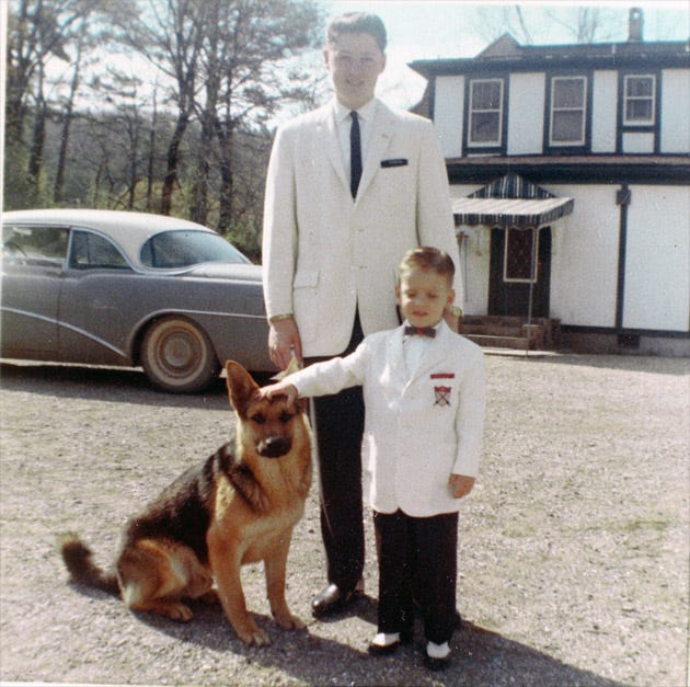 Bill and his brother Roger Clinton with their beloved dog, King, outside their Hot Springs home on Easter Sunday, 1962, a glimpse into his early family life. Bill and his brother Roger Clinton with their beloved dog, King, outside their Hot Springs home on Easter Sunday, 1962, a glimpse into his early family life.